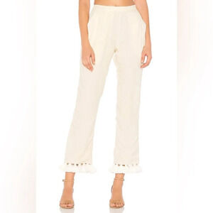 ALL THINGS MOCHI Dayu Ivory Tassel Hem Pants S